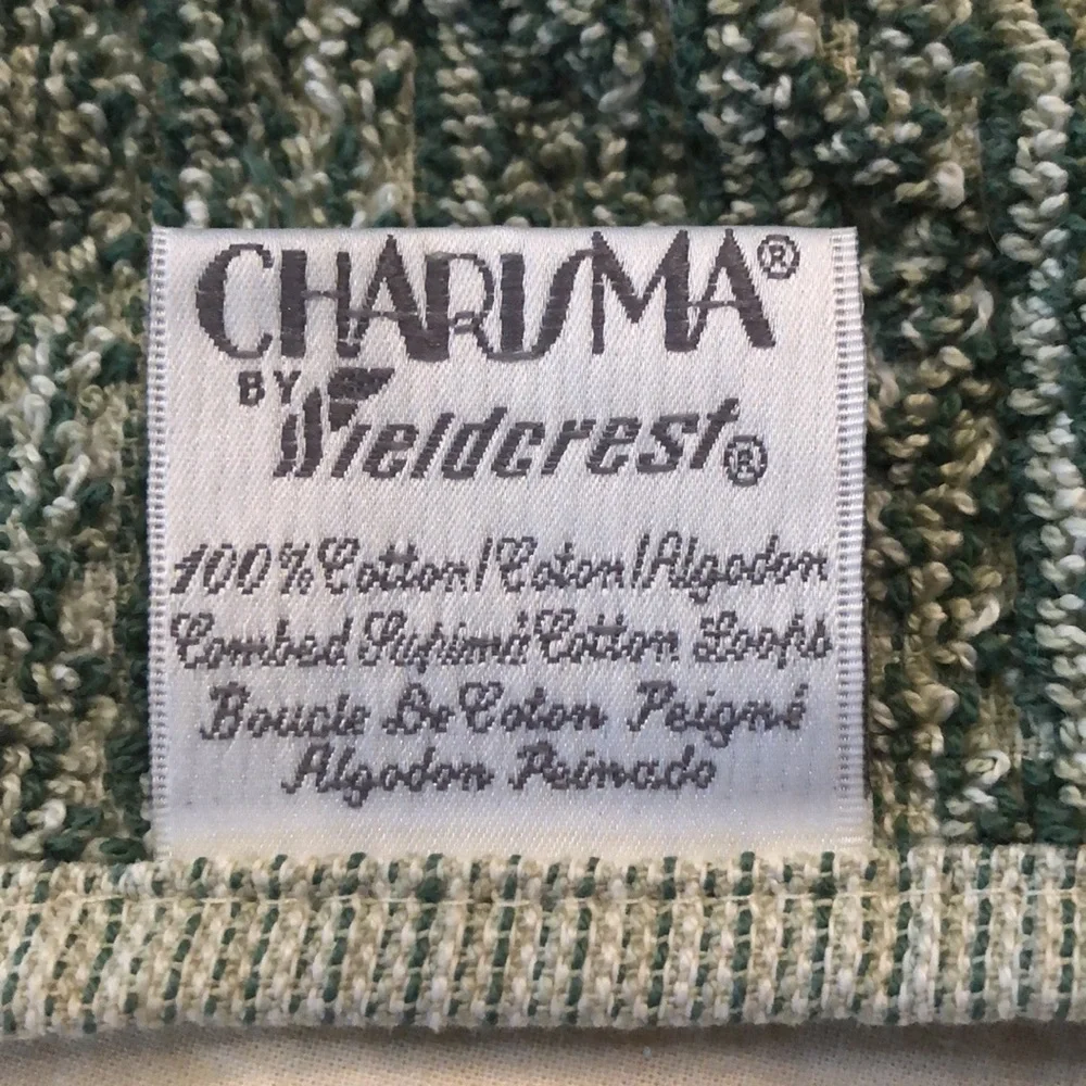 🌿Fieldcrest 4, charisma vintage classic medallion damask print large hand towels